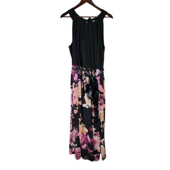 Laura Plus Floral Maxi Dress Satin Belt with Pockets Size 22 - Picture 2 of 10